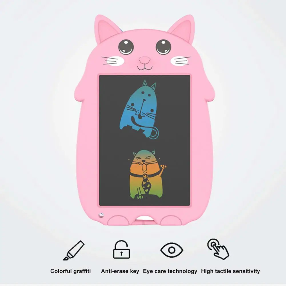 9 polegadas One-key Apagar Estudante Crianças Educacional Handwriting Pad Prancheta com Lápis Cartoon Dog Shape Portable LCD Screen