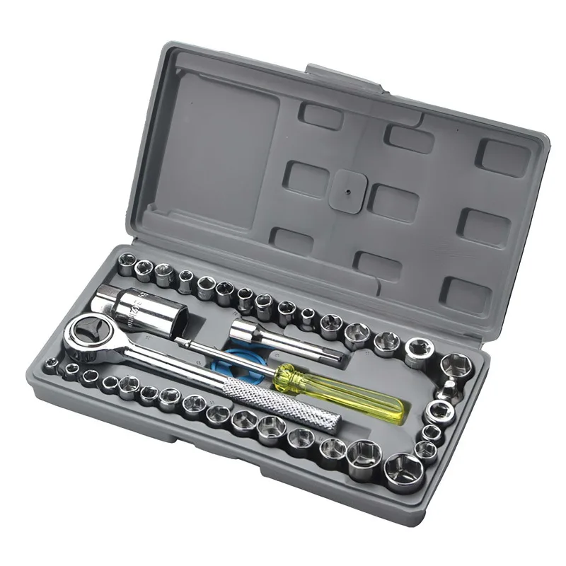 

40 Pieces Kit Reversible Ratchet Wrench Socket Game 1/4 17/25 pcs