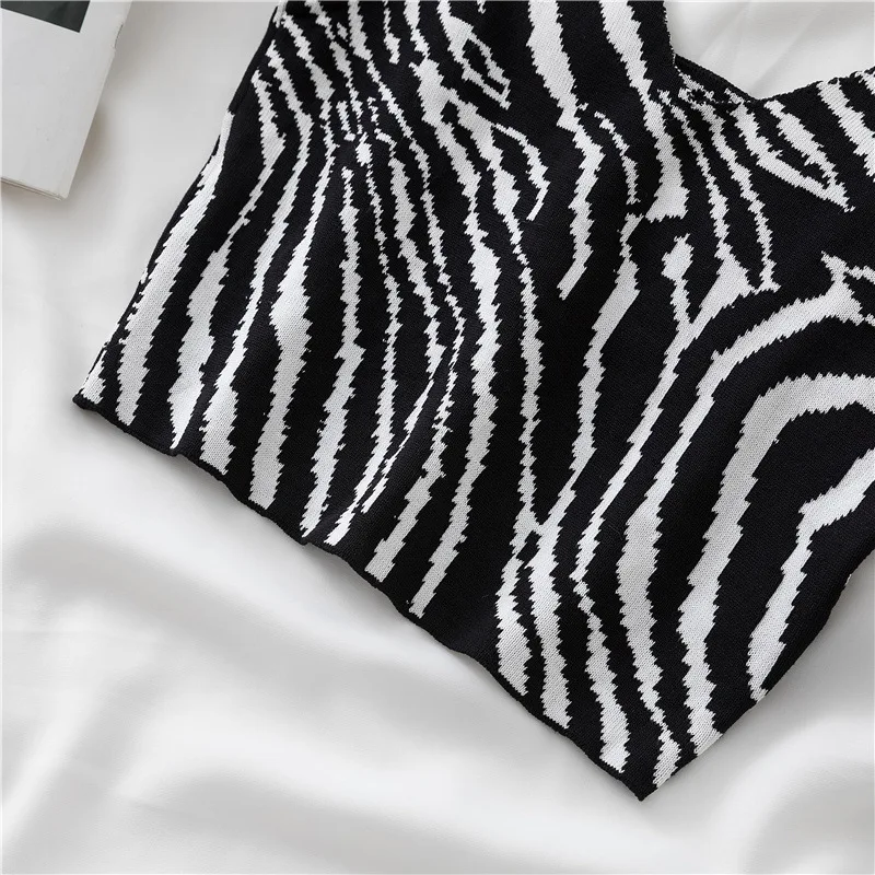 Zebra Crop Top Women Sexy Slim Summer Tank Tops Woman Casual Vest Streetwear Female Breathable Top Basic Elasticity Corset Top