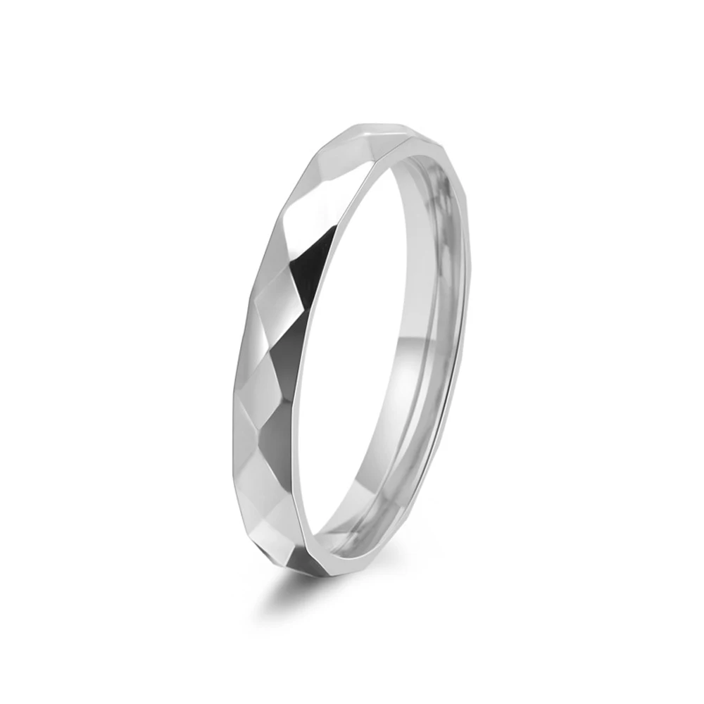 Koreanischer Zierlicher Ring für Frauen 18K Vergoldeter Edelstahl Diamantgeschliffenes Band Preppy Minimalistischer Schmaler Schmuck 2024