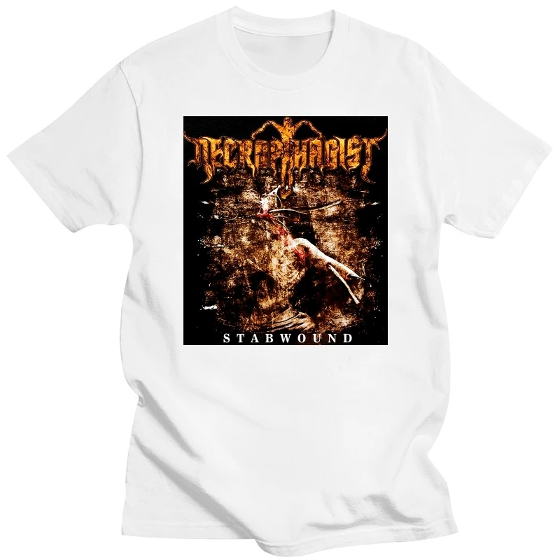 100% Cotton T Shirts Brand Clothing Tops Tees Necrophagist Men'S Stabwound T-Shirt Black