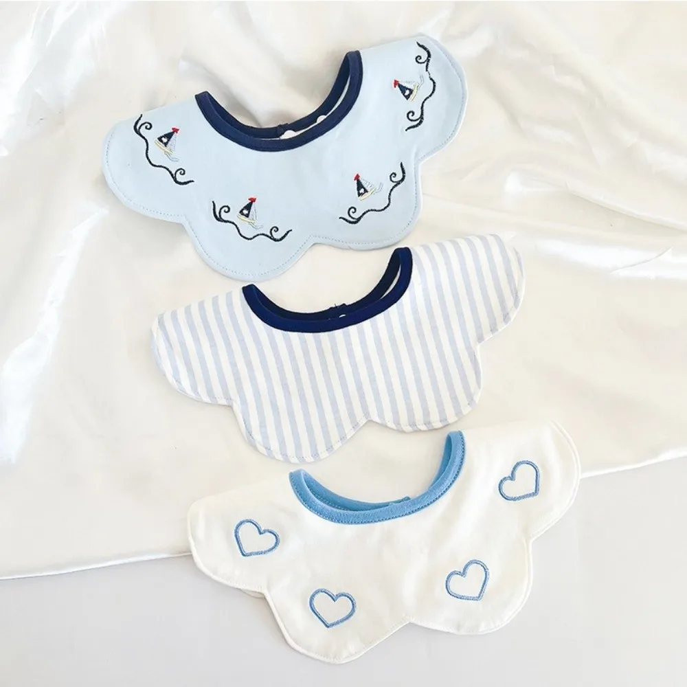 3pcs Set Absorbent Baby Bib Antibacterial Breathable Drool Bibs Thin Snap Closure Bibs for Baby Girl Boy for Toddler Feeding
