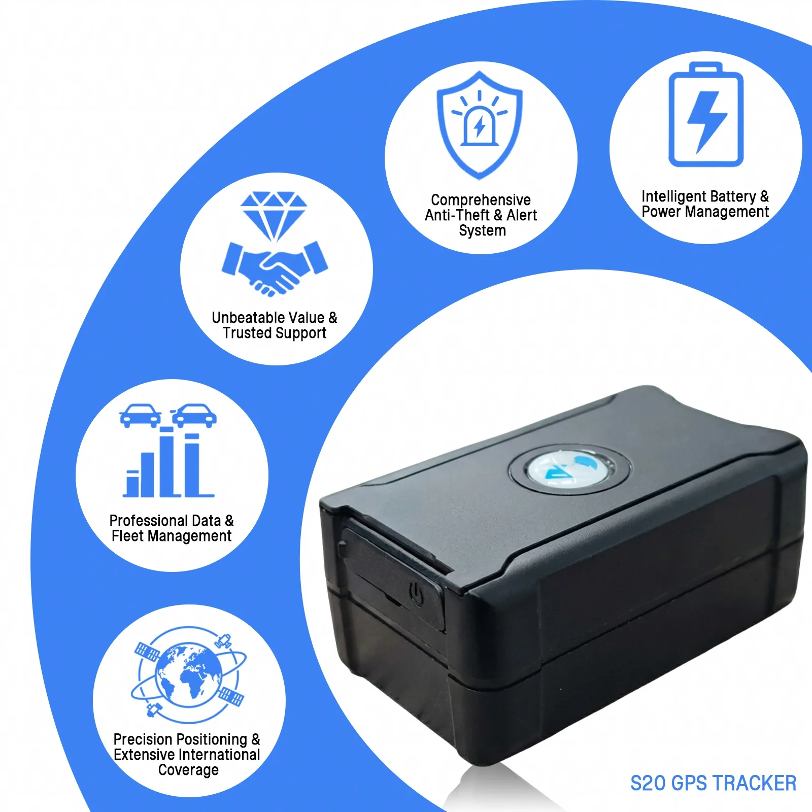 

6000mAh Strong Magnetic GPS Tracker Car Vehicle Anti-Tamper Alarm Geo-Fence Free Global SIM Low Battery Alert Real-Time Tracking