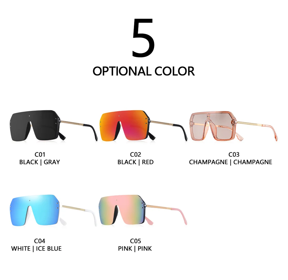 CRIXALIS Übergroße Quadratische Randlose Sonnenbrille Männer Outdoor Sport Reisen Klettern Sonnenbrille Männlichen Mode Brille Shades UV400 – Detail 5