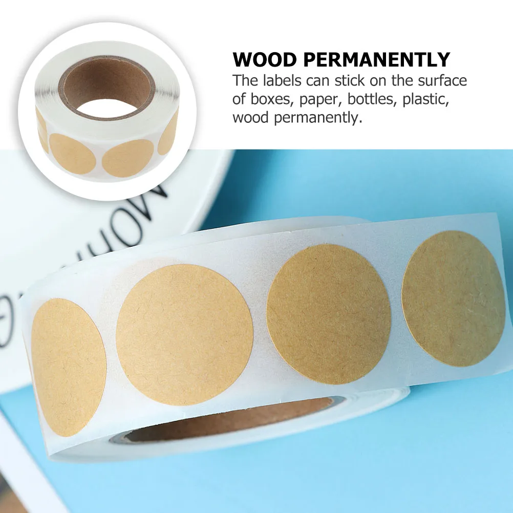 

3 Rolls Kraft Paper Round Sealing Stickers Adhesive Writable Labels for Gift Box Envelope Packaging DIY Decorative Seal Labels