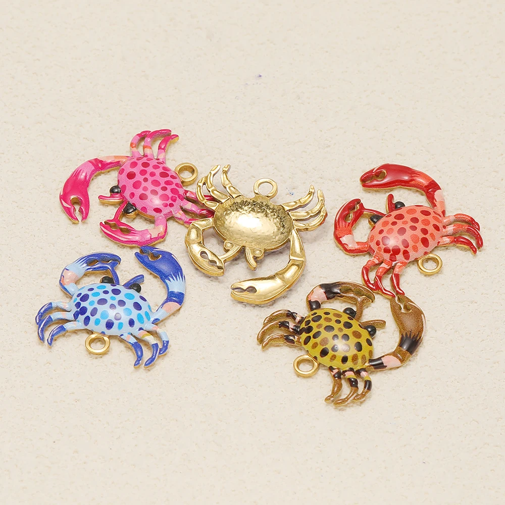 4 buah liontin kepiting berwar - Jewelry Making For Kids ulasan dan harga