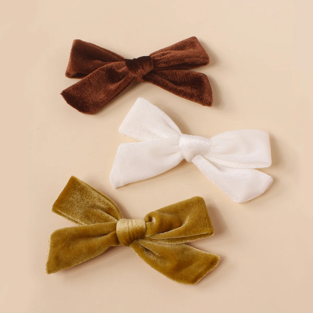 3Pcs/Set Children Cute Hairpins Velvet Bow Beautiful Grips For Girls Kids Princess Hair Accessories