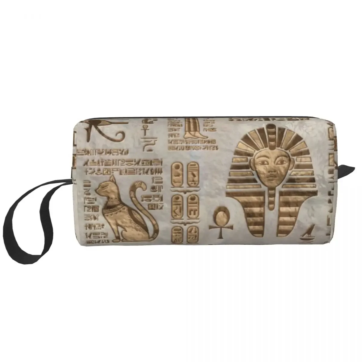 

Egyptian Hieroglyphs And Deities Toiletry Bag Ancient Egypt Symbol Cosmetic Makeup Organizer Ladies Beauty Storage Dopp Kit Case