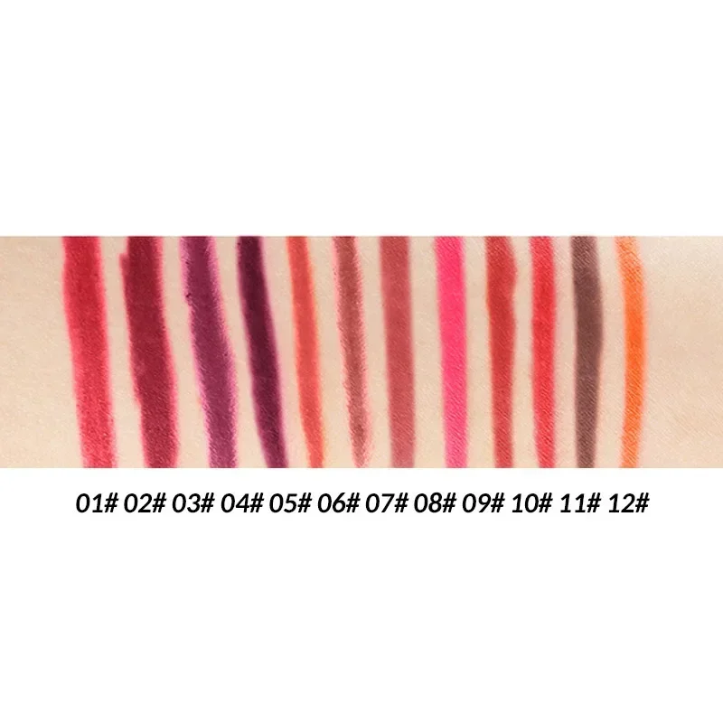 12 sztuk profesjonalna kredka do ust długotrwała wodoodporna kredka do ust makijaż kosmetyczny wielofunkcyjna kredka do ust hurtownia