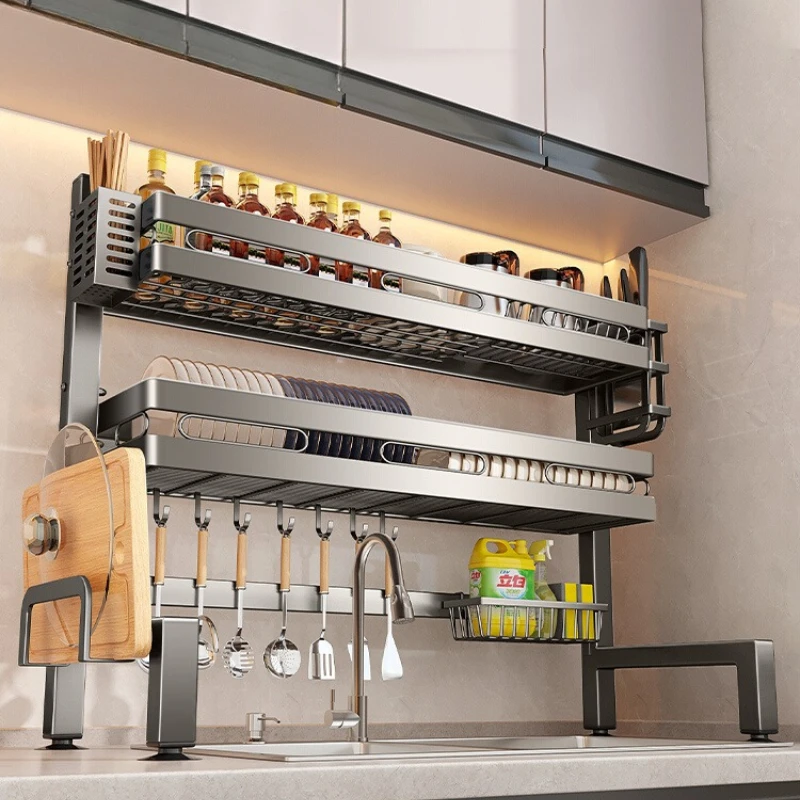 

‌Compact Sink Storage Rack,Slim Ventilated Dish Drain Basket,Sturdy Kitchen Shelf,Countertop Space-Saving Organizer‌