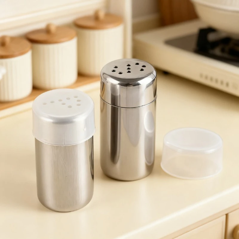 

2pcs, Stainless Steel Mini Spice Jars, Portable Outdoor Salt and Pepper Shakers