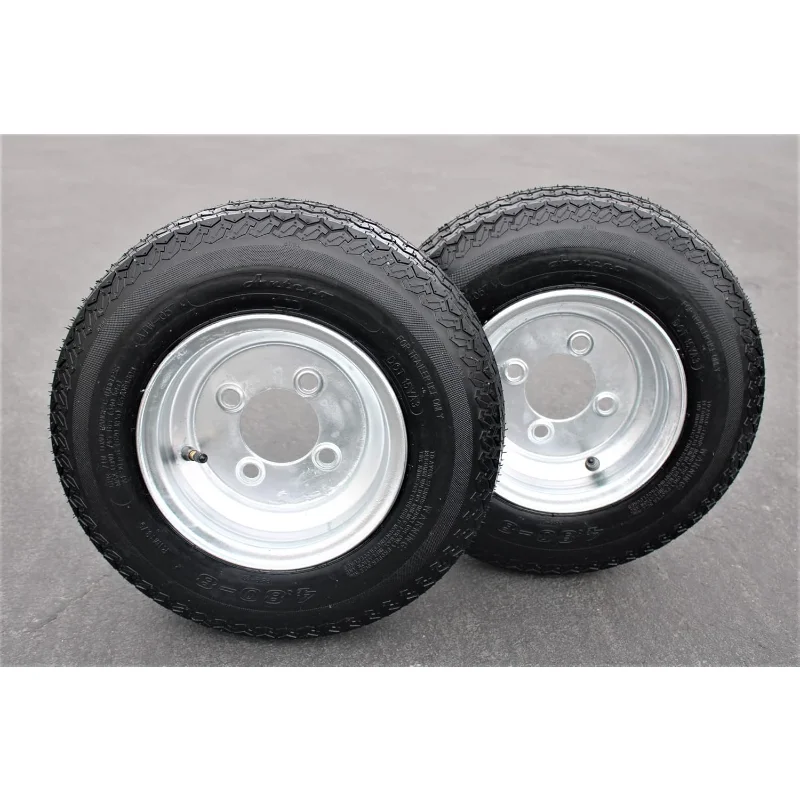 

Antego Tire and Wheel (Set of 2) 4.80-8 Tire and Wheel Assemblies, Galvanized 4 Lug Trailer Tires and Wheels,6 Ply, Load Range C
