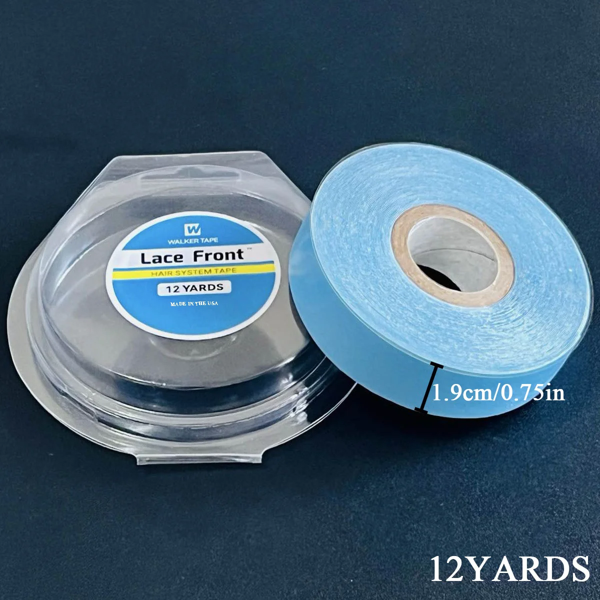 1 Roll 2 cm 12 Yards Super Hair Blue Tape Double-Sided Adhesive Tape for Hair Extension/Lace Wig/Toupee