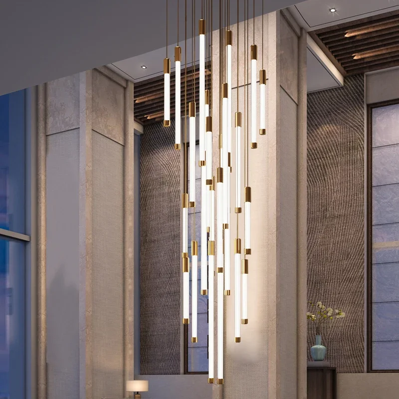 

Nordic Minimalist Led Chandelier Acrylic for Living Room Hall Staircase Pendant Lamp Home Decor Indoor Lighting Lusters Fixture