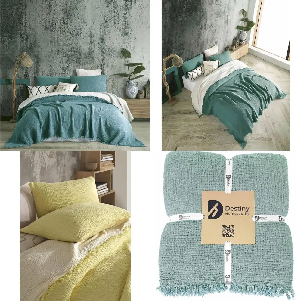 كيس وسادة من الموسلين مكون من 4 طبقات من القطن العضوي بنسبة 100% - رميات خفيفة الوزن قابلة للغسل مسبقًا من أجل Com