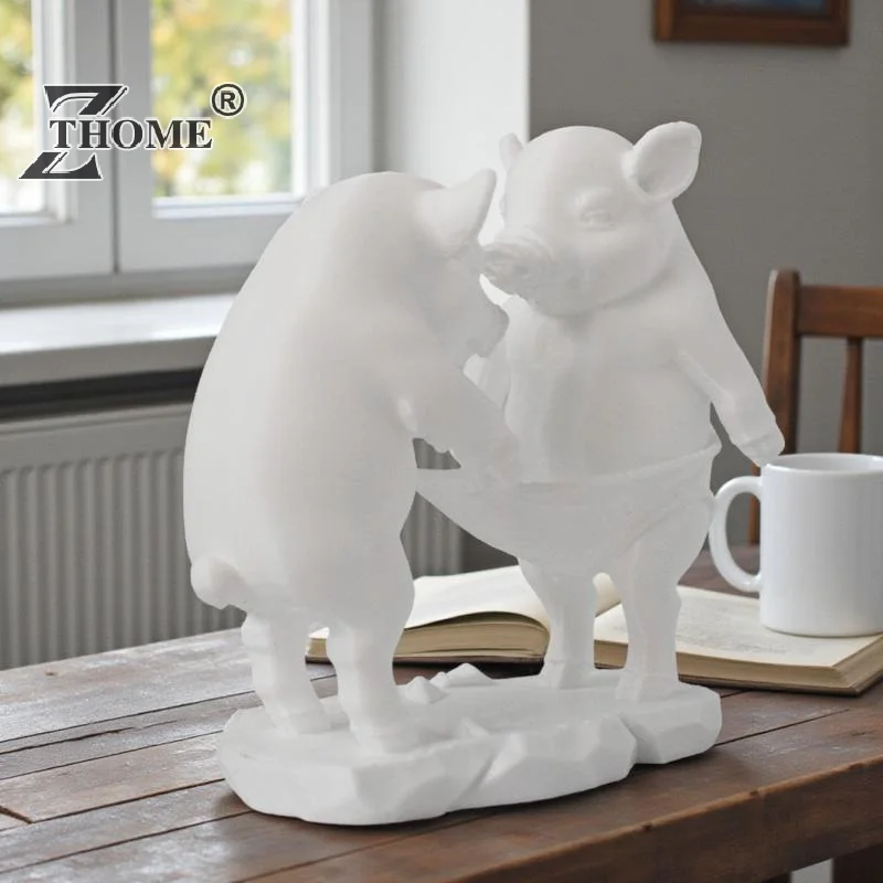 Cute Cartoon Pig Figurine Decorative Tabletop Ornaments For Festivals Suitable For Office And Car Animal Models