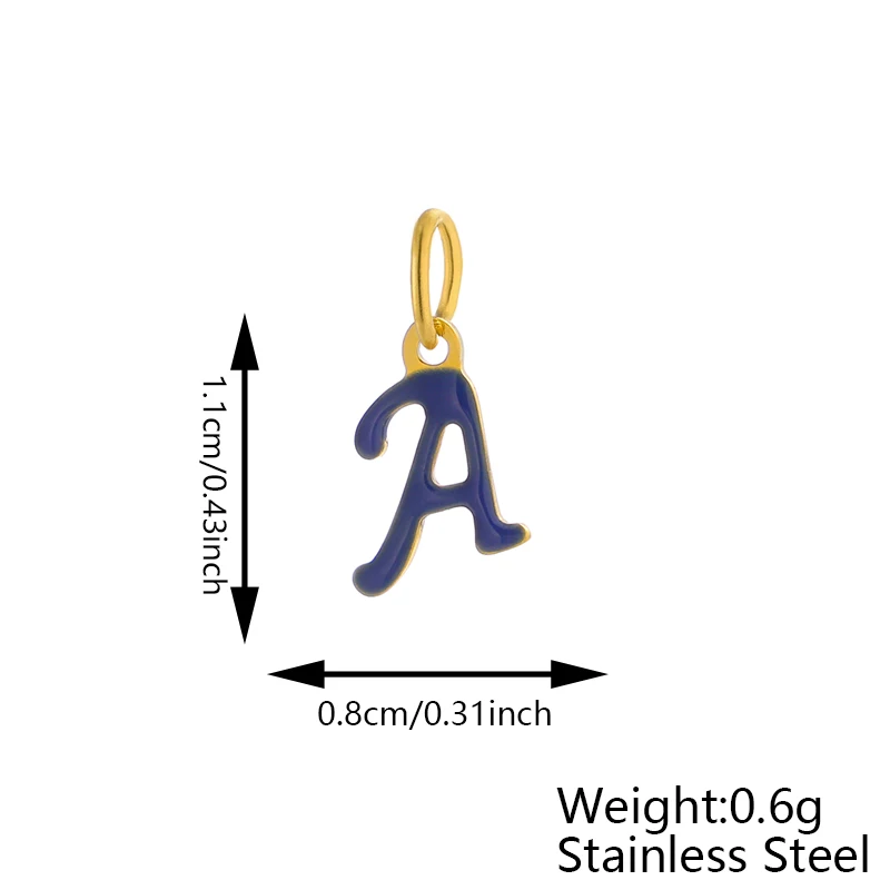 CARLIDANA Popular Fashion Initial Charm Stainless Steel Oil Drop Gold Plated Letter Pendant Alphabet for DIY Jewelry Necklace