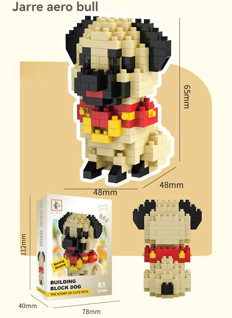 DIY Kreative Micro Bausteine Set Hunde Cartoon Charakter Modelle DIY Pädagogisches Spielzeug Für Kinder Geburtstag Geschenk – Detail 8