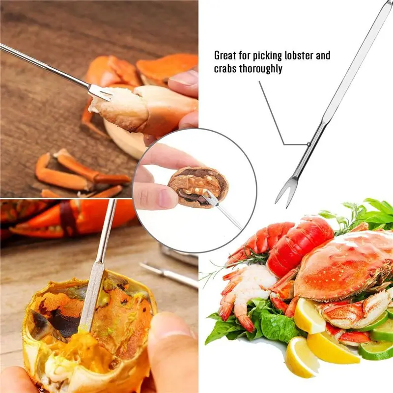 ABGE-40 Piece Seafood Tool Kit, Stainless Steel Crab Leg Cracker And Forks Nut Cracker Set Shellfish Sheller
