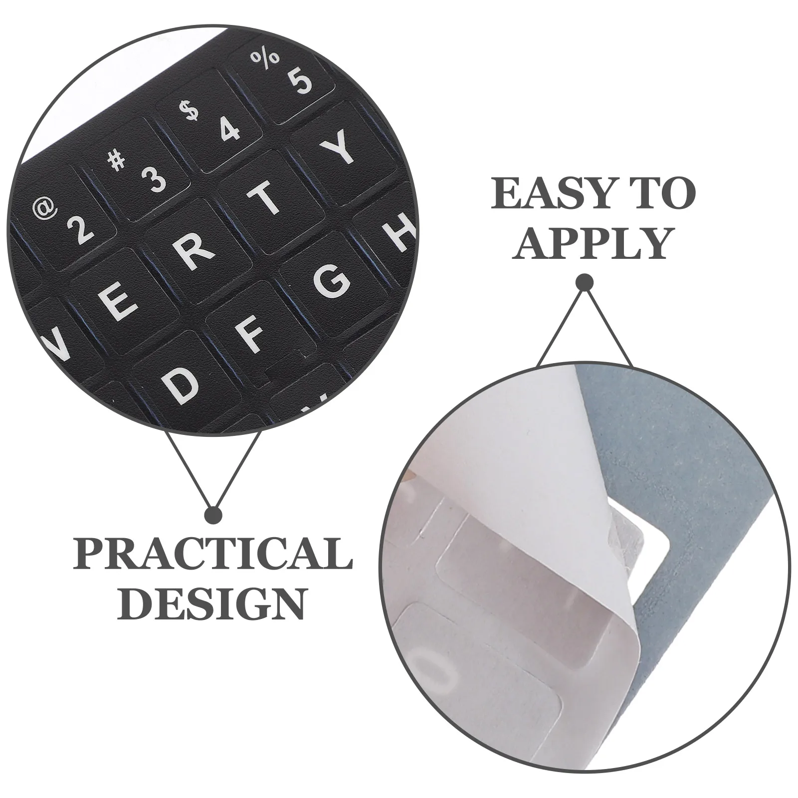 

6pcs 6 Sheets Keyboard Stickers English Language Replacement Labels For Laptop Computer Keys Universal Fit No Residue Easy Apply