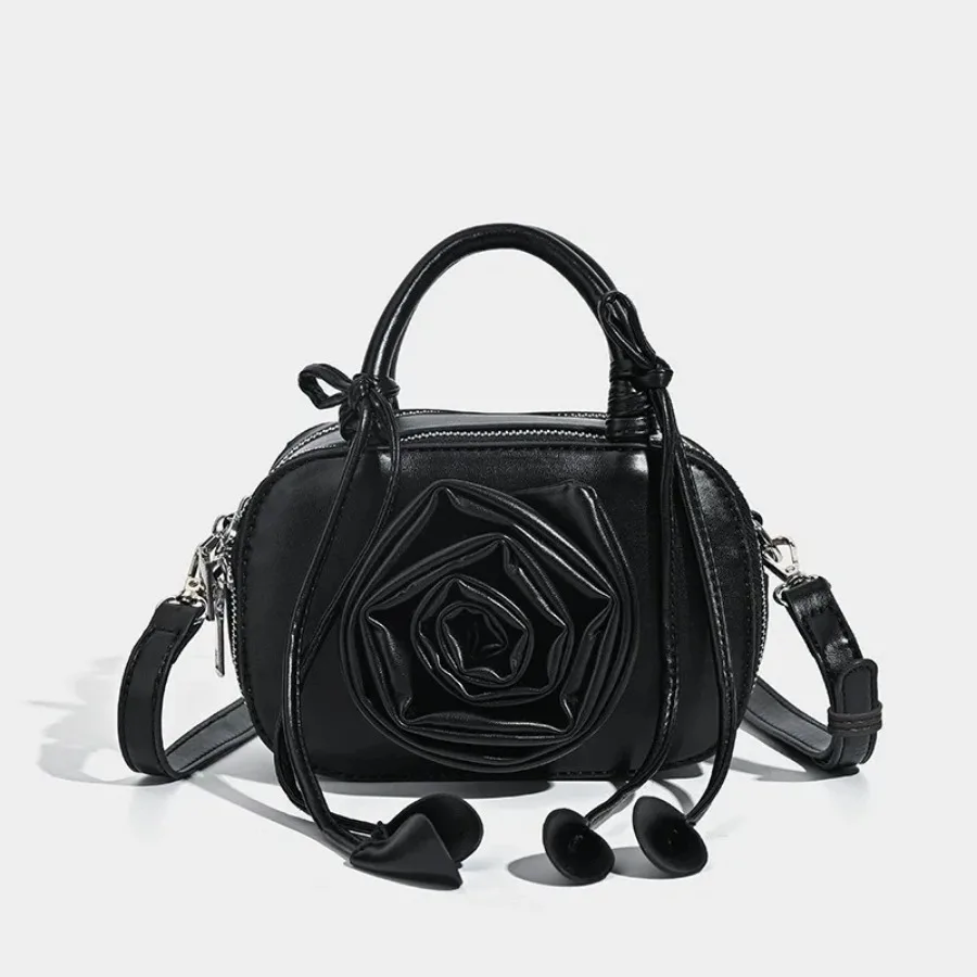 

Niche design rose new Korean version of the senior sense of shoulder bag celebrity style crossbody bag small square bag