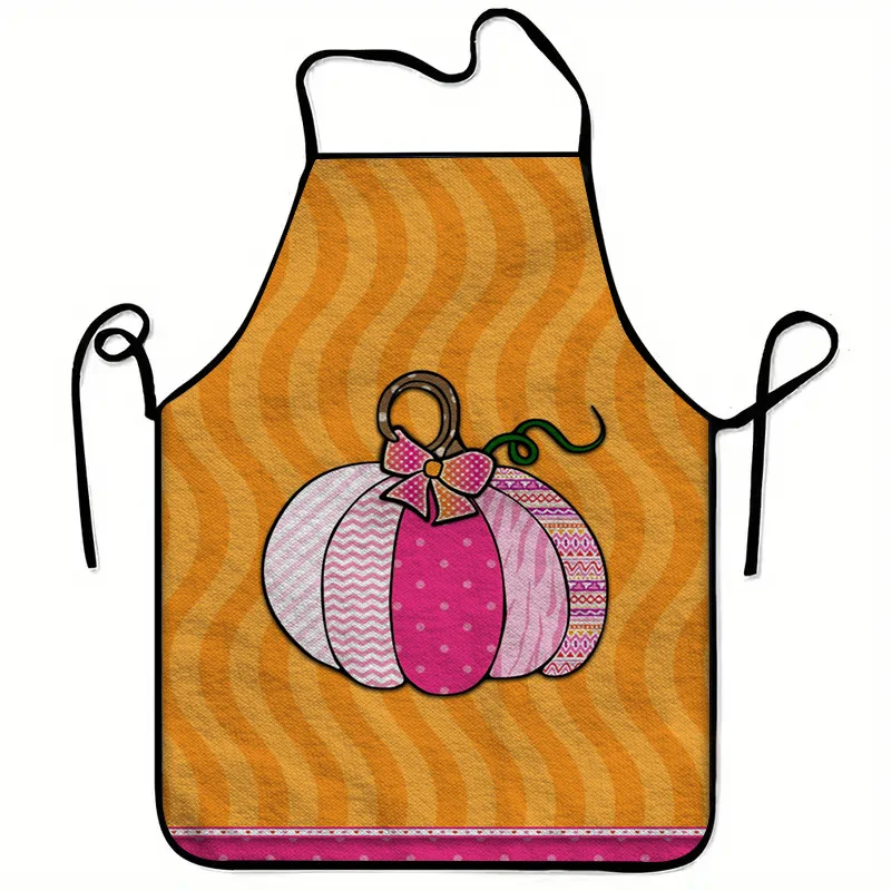 

1 шт. большой сверхпрочный фартук 60x80 см (23,6 x 31,5 дюйма) — прочный моющийся фартук с розовым тыквенным бантом в горошек