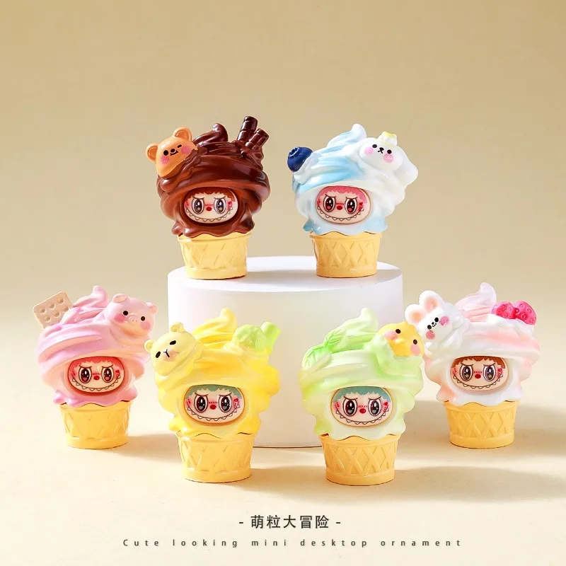 

Colorful cartoon Ice Cream Labubu Doll Cute Toy Desktop Decoration Model Ornaments Gift