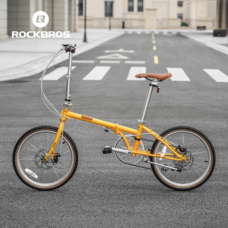 ROCKBROS Bike Folding 20 inch Lightweight Design Wire-drawn Disc Brake For Shimano 8-speed System Adult Cycling Folding Bike