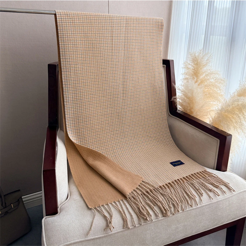 النساء الفاخرة العلامة التجارية الشتاء وشاح كلاسيكي شعرية الباشمينا وشاح لينة فولارد الإناث أوشحة كشميرية شال شالات يلتف Foulard #2