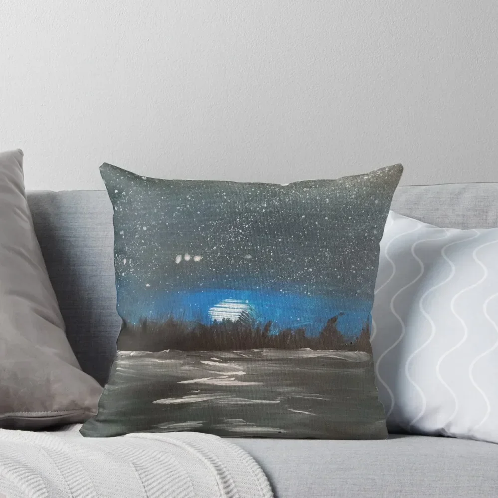 Rough Lake at Night Throw Pillow Sofa Cushion Sofa Cushions Covers pillow