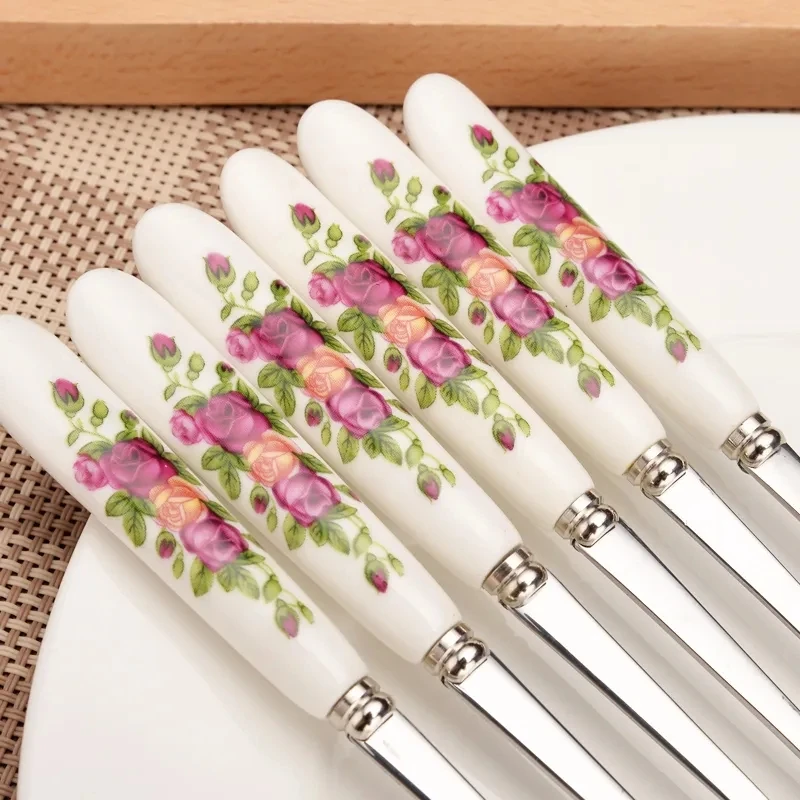 Stainless Steel Bone Fork, China Fruit Fork, Cake Dessert Fork, Fashion Tableware, 15mm, 6Pcs