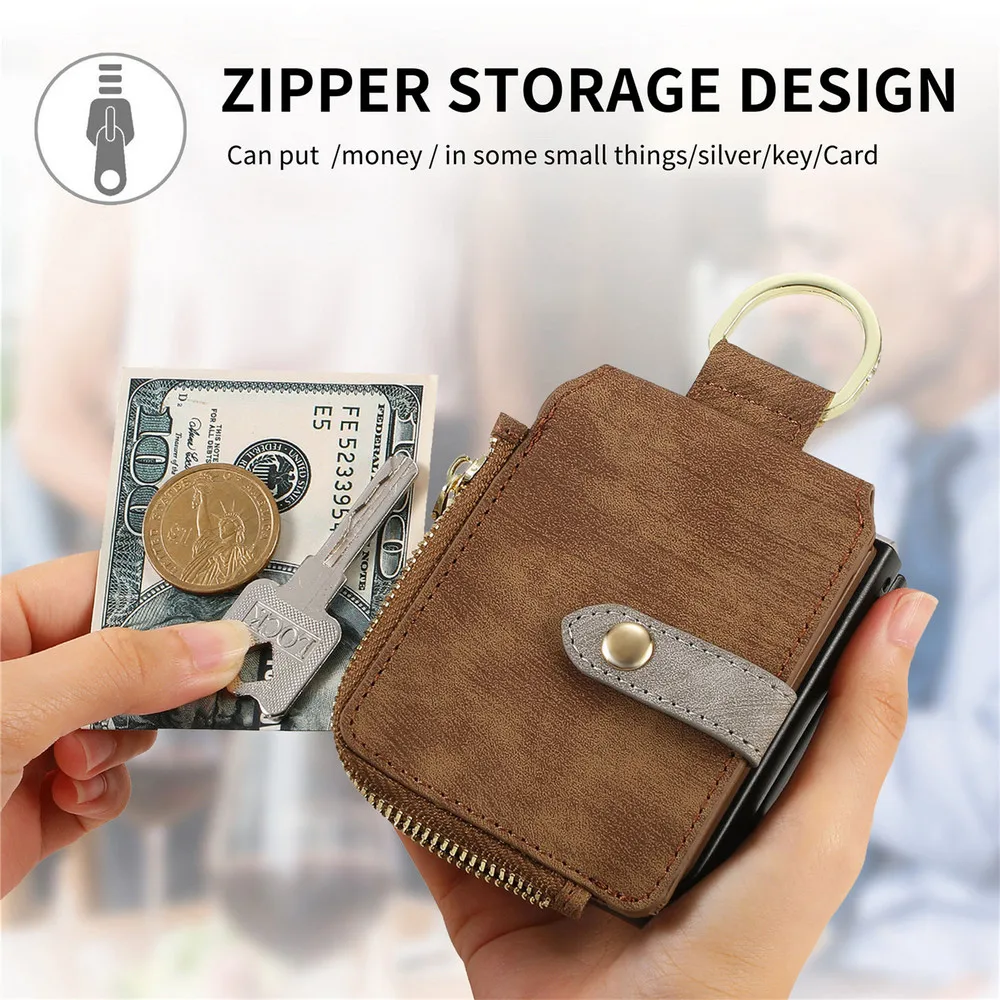 For Motorola Moto Razr 60 50 40 Ultra 5G Zipper Wallet Case Leather Ring Back Cover Moto Razr Plus 2025 Case Razr 60 50 40 Funda
