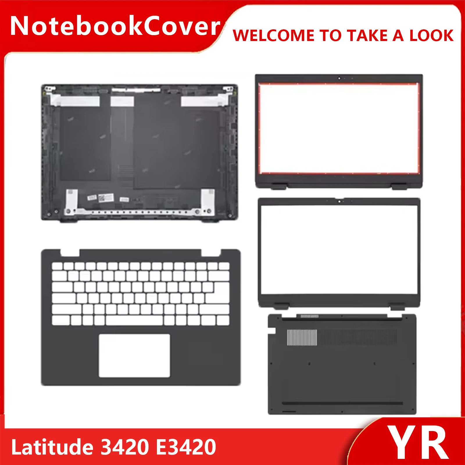 

New For Latitude 3420 E3420 Laptop LCD Back Cover/Front Bezel/Hinges/Palmrest Upper Replace Shell 02K5F8 02935X