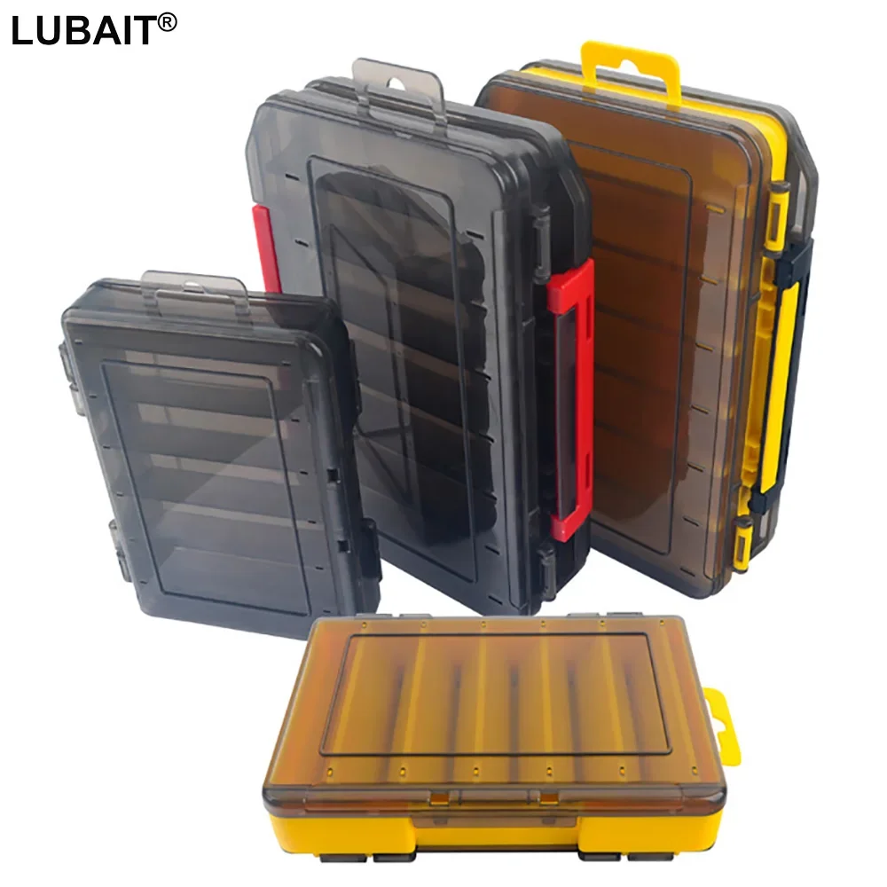 Fishing Tackle Box Double Sided Storage Case with 14 Compartments - Baits Gear Accesorios Pesca.