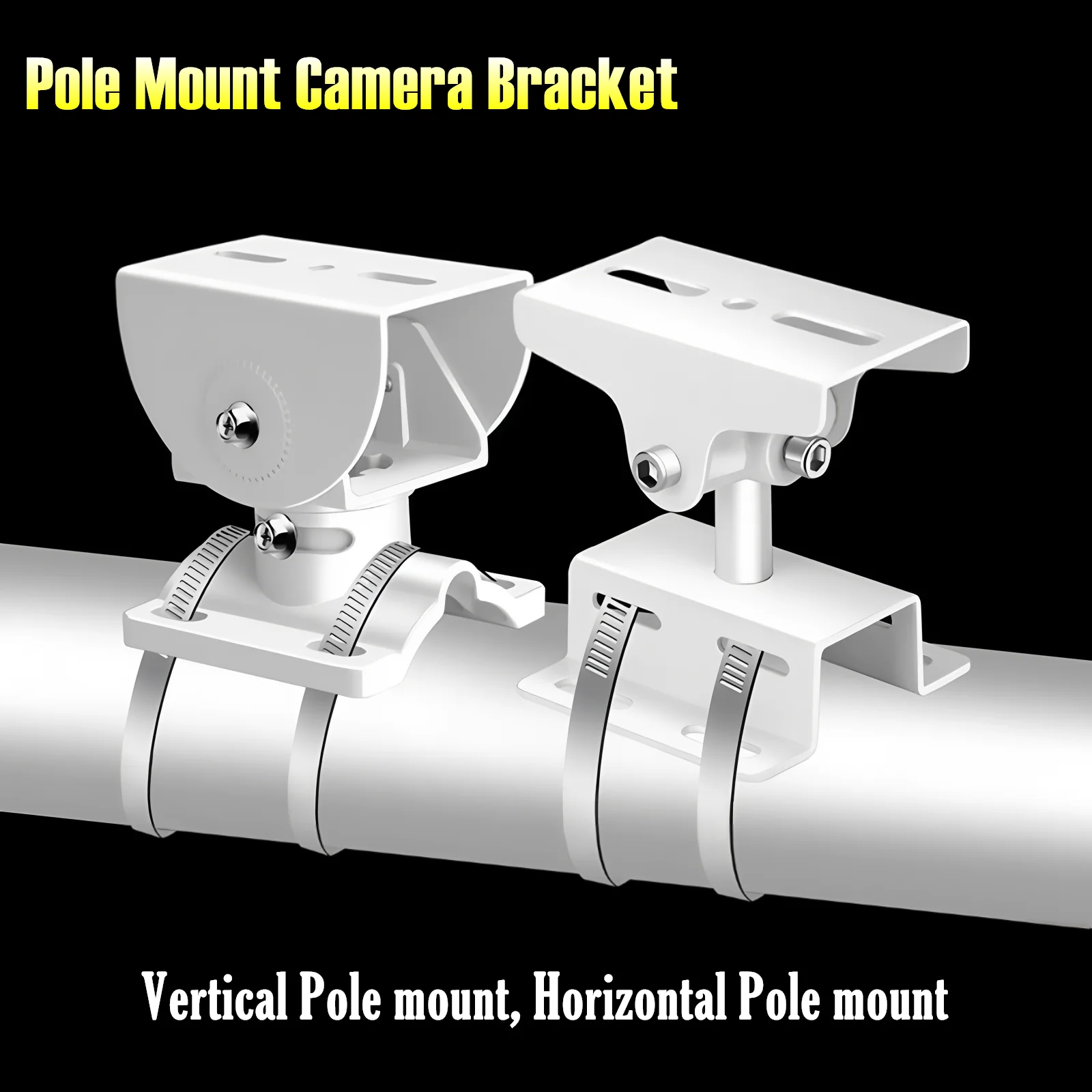 Security Camera Clamp Bracket Outdoor Vertical Pole, Horizontal Pole,Electric Pole,Universal Joint Holding Pole Mount Bracket