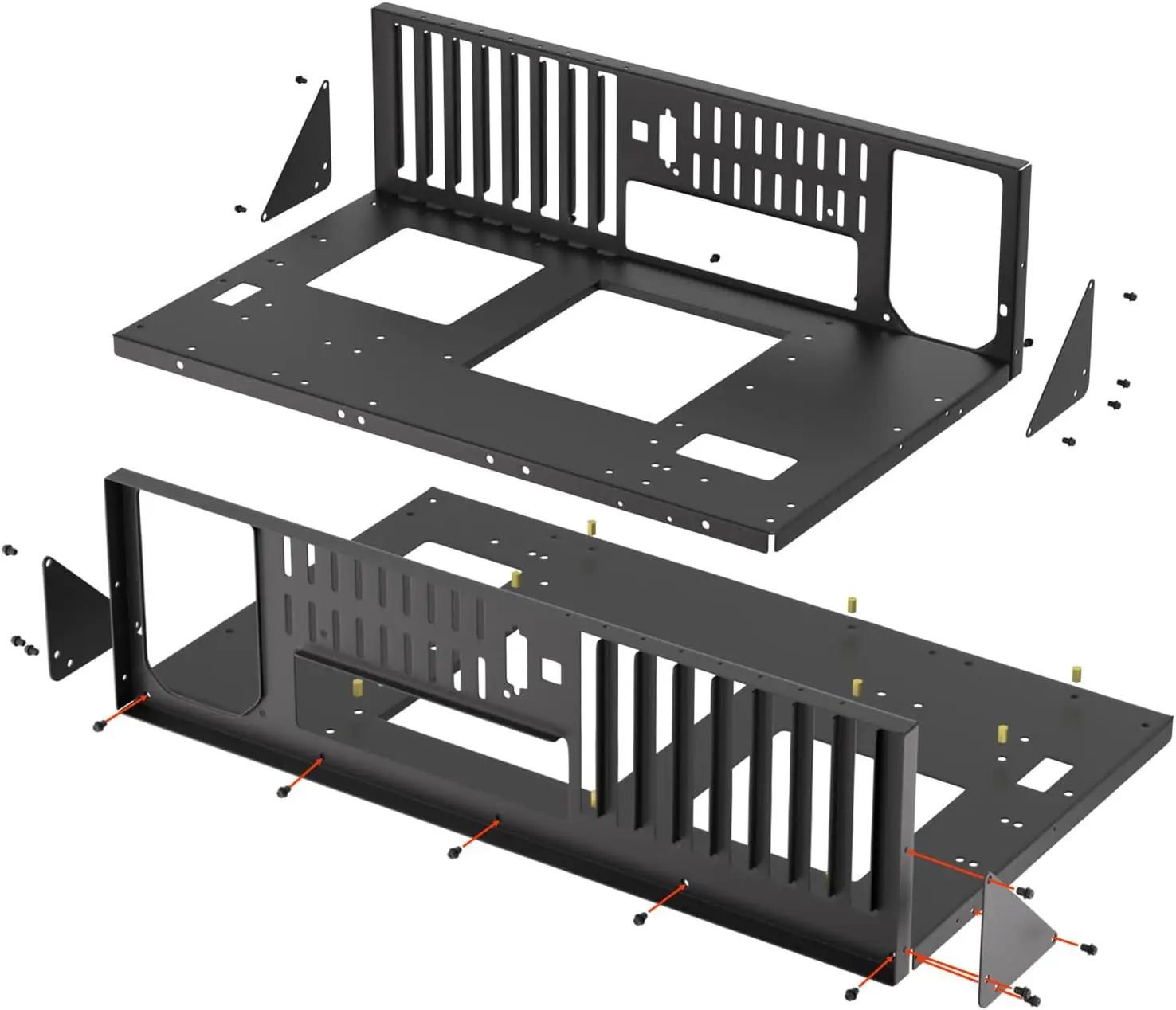 حافظة كمبيوتر خارجية للكمبيوتر، هيكل مقعد الاختبار ATX حافظة كمبيوتر بإطار تعدين مفتوح، رف حافظة كمبيوتر DIY للوحة الأم ATX MATX ITX