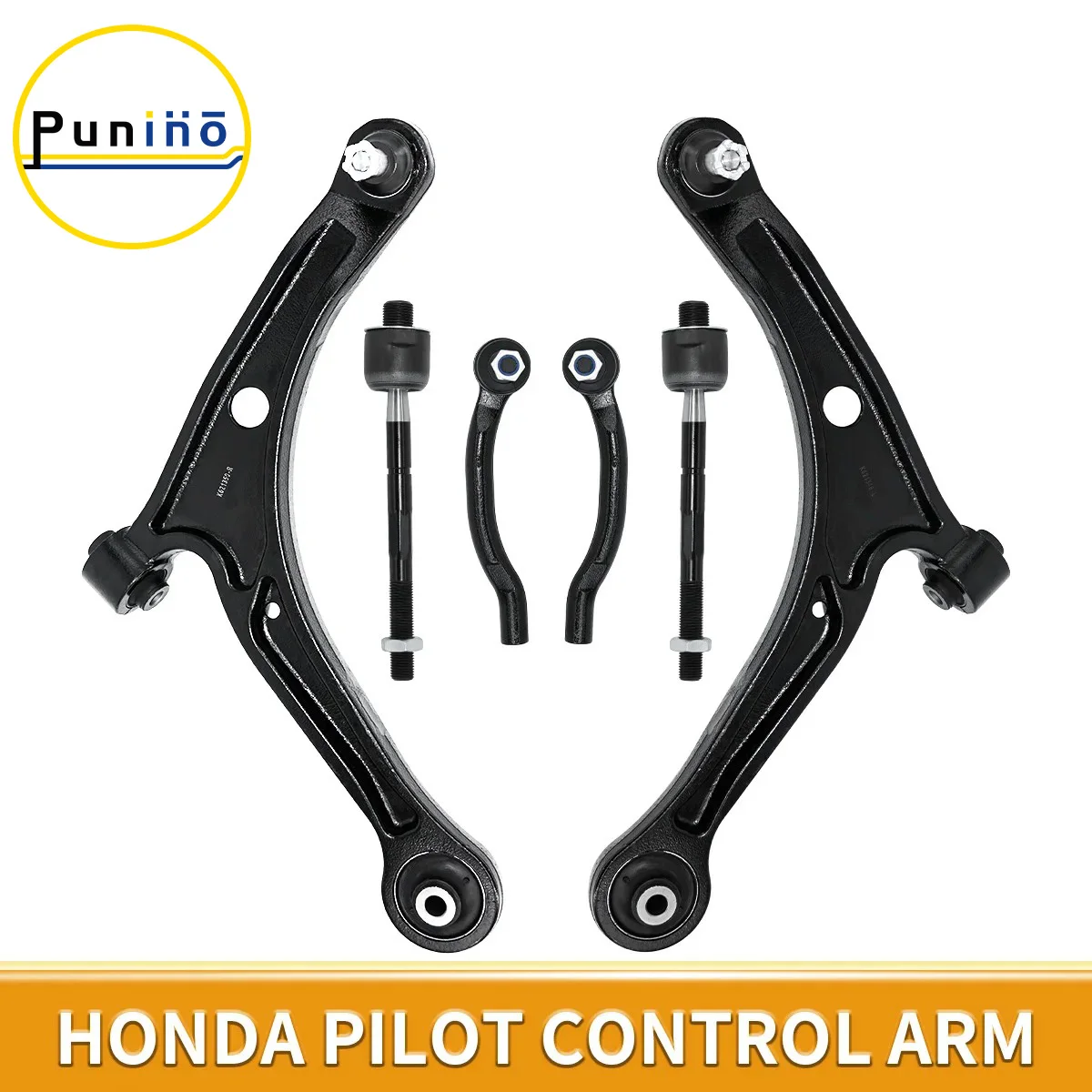 

Punino 6pcs Front Lower Suspension Kit Control Arm Ball Joint Tie Rod End Set for HONDA PILOT ACURA MDX 2001-2005