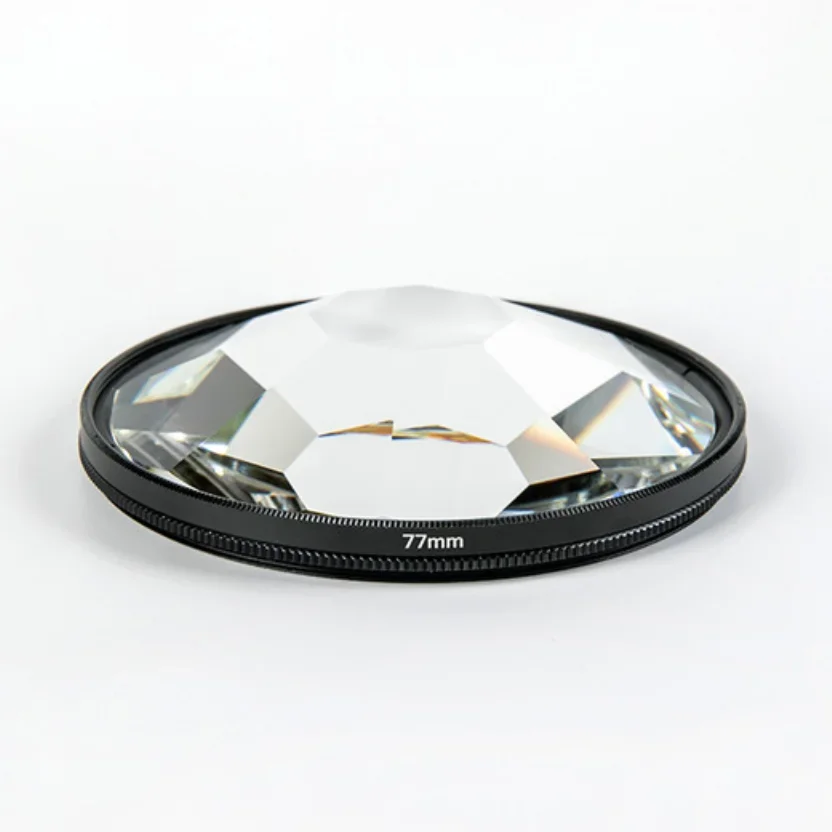 Camera Glass 77mm Kaleidoscope Prism Filter Photography Foreground Blur Lens Filter Television Props SLR Accessories