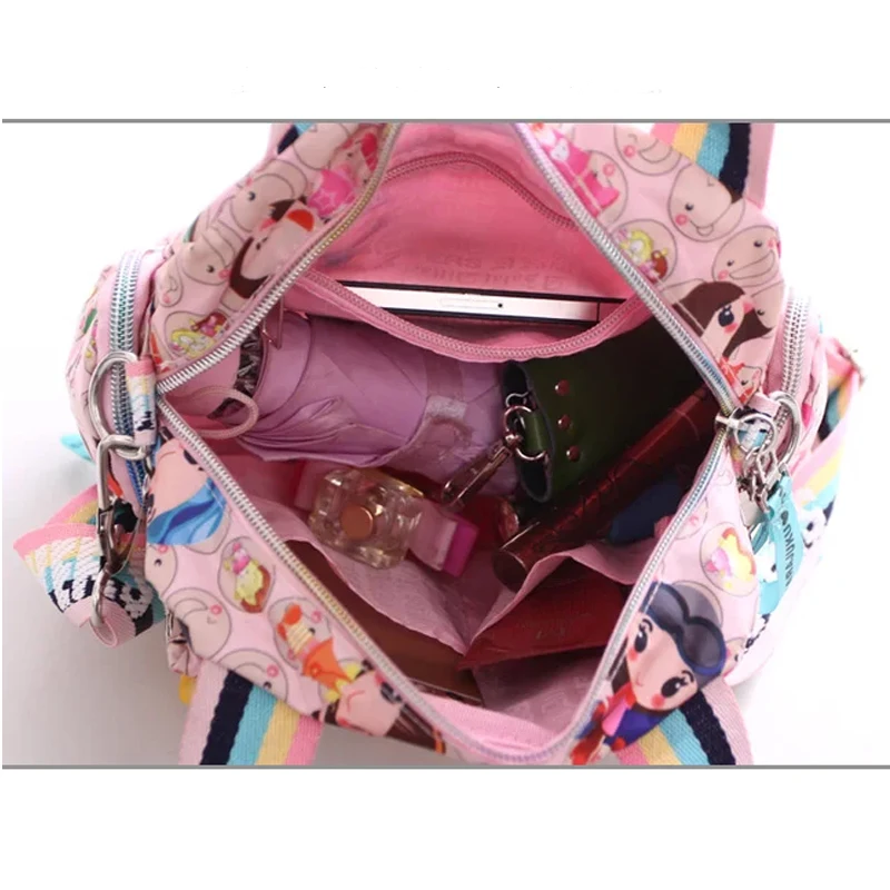 Women Crossbody Bag Harajuku Oxford Cloth Casual Shoulder Bag Candy Color Canvas Zipper Bags 2024Cute Girl Kawaii Travel Handbag