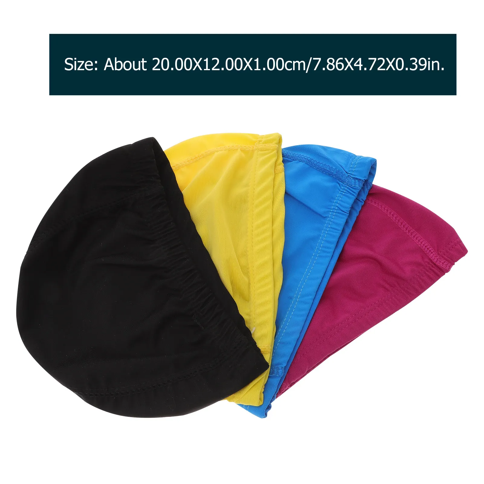 4Pcs Pure Color Nylon Swim Caps Comfortable Elastic Lightweight Swimming Bathing Hat for Adults Kids Long Hair Men Women Boys