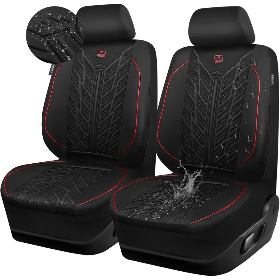 

Водонепроницаемые чехлы на автомобильные сиденья для передних сидений с 3D-тисненым дизайном, всепогодный неопреновый материал, нескользящий и прочный универ