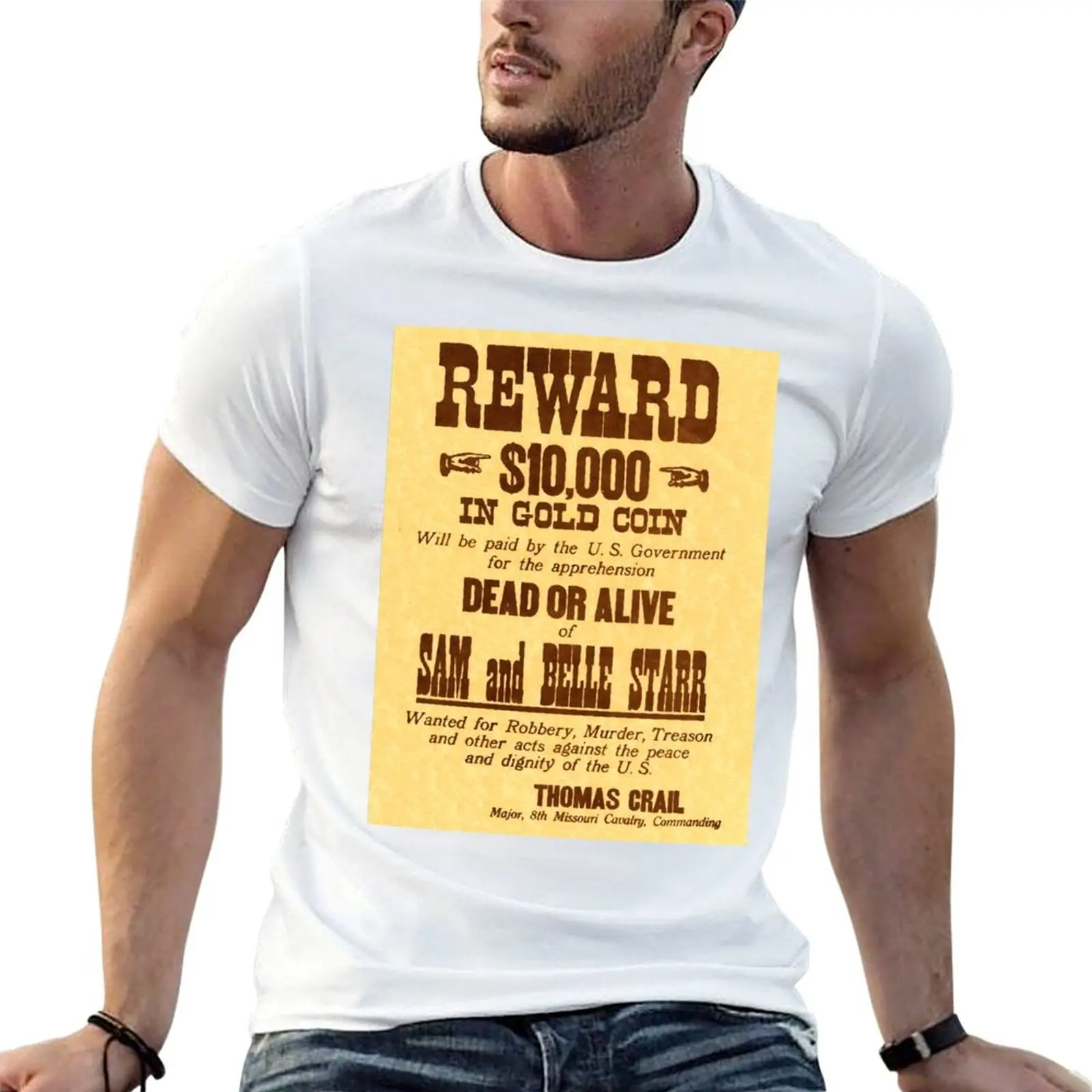 Sam and Belle Starr Wanted T-Shirt Casual Daily Wear Short Sleeve Top