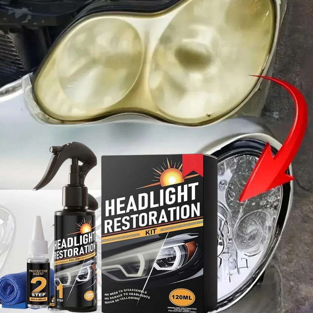 

Headlight Restoration Kit Headlamp Scratch Remover Repair Cleaning Paste Car Headlight Restoration Polishing Kit