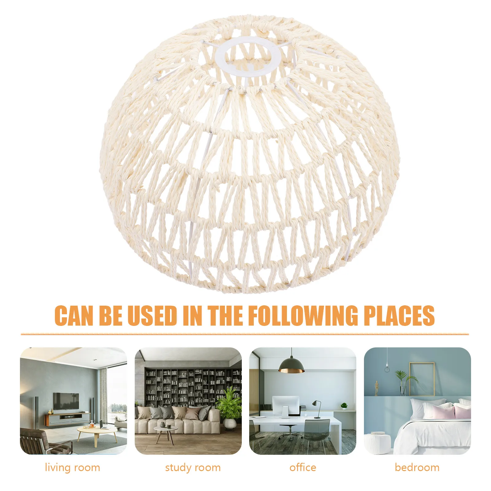 Rattan Lamp Shade Ceiling Lamp Lampshade Indoor Light Cover for Living Room Bedroom Office Study Greenhouse Corridor Balcony