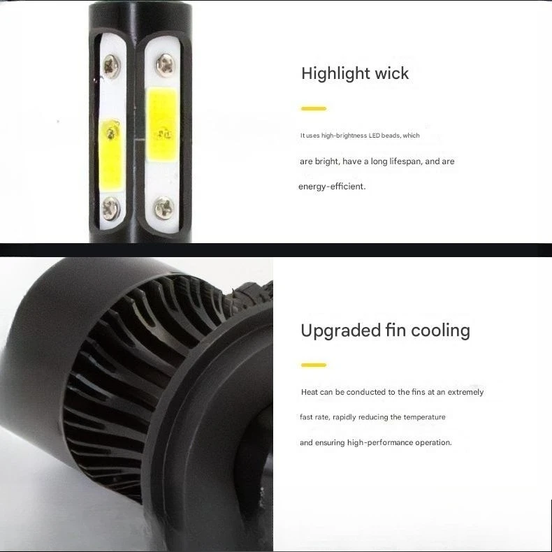 COB LED سيارة العلوي X7 أربعة جوانب ضوء H4 مرحبا لو شعاع السوبر مشرق السيارات الجبهة مصباح Led أضواء اكسسوارات السيارات