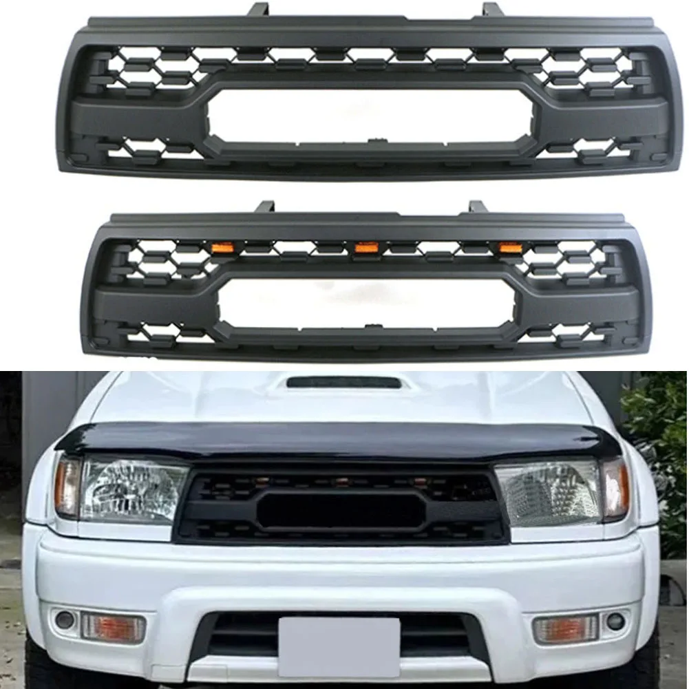 Car Grill For Toyota 4RUNNER1996-2002 modified with light Grille Grill Mask Front bumper net Car Accessories