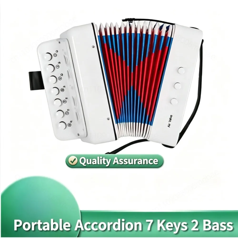 Mini 7-key 2-bass accordion ABS material, suitable for beginners, Christmas gift