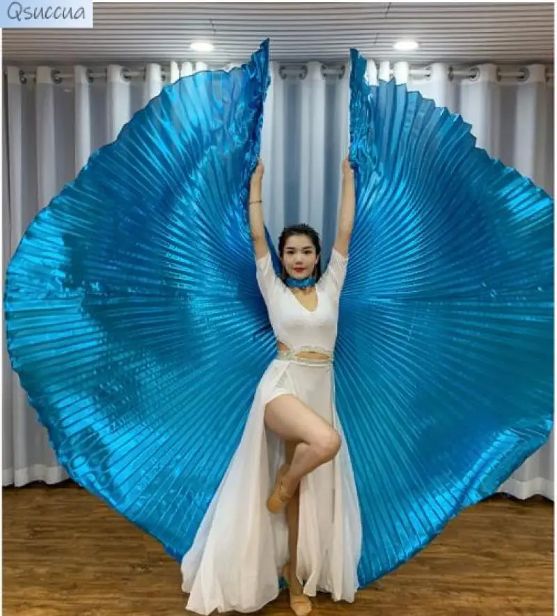 Adult Belly Dance Golden Wings Dance Props Indian Dance Show Wings 360 Degrees