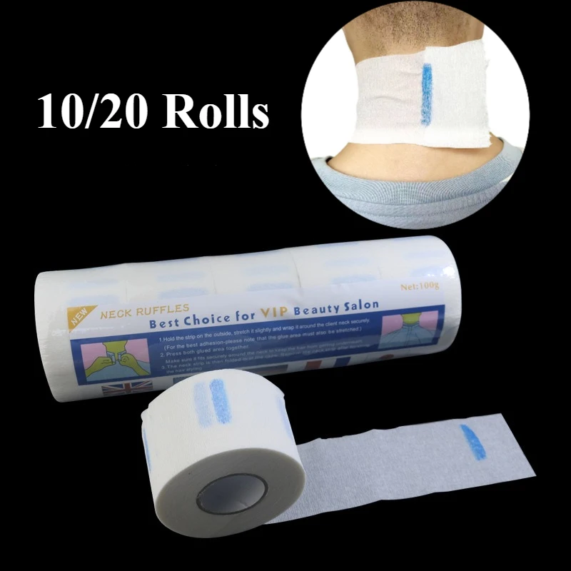 

10/20Rolls Disposable 1 Roll Hair Cutting Accessory Neck Paper Adjustable Barber Dedicated Salon Hairdressing White Neck Strips