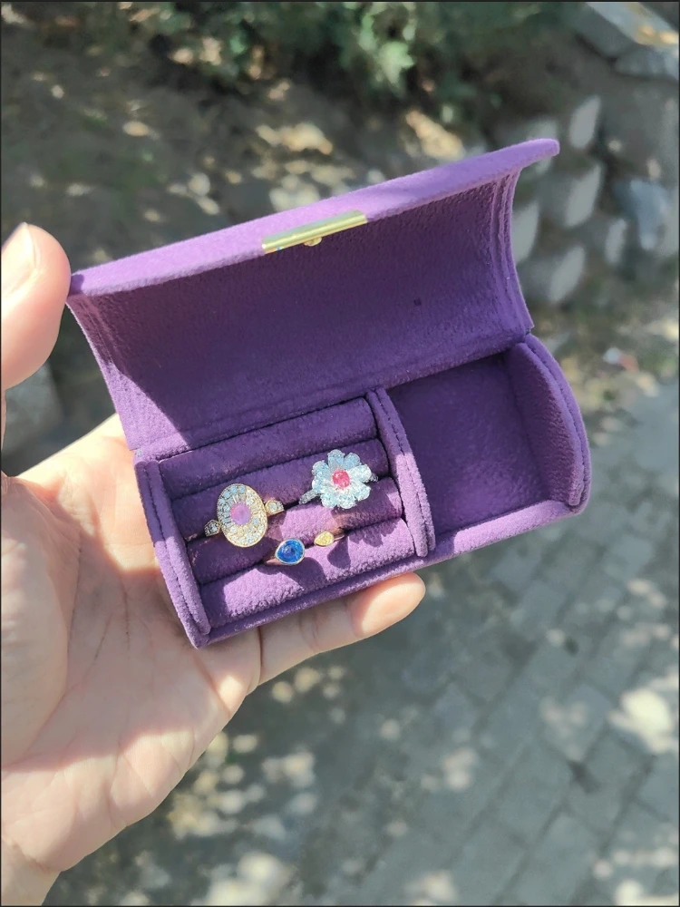 Trend Reise Tragbare Schmuck Verpackung Organizer Box Multifunktionale Ring Anhänger Ohrring Zubehör Aufbewahrungsbox mit Schlangenring